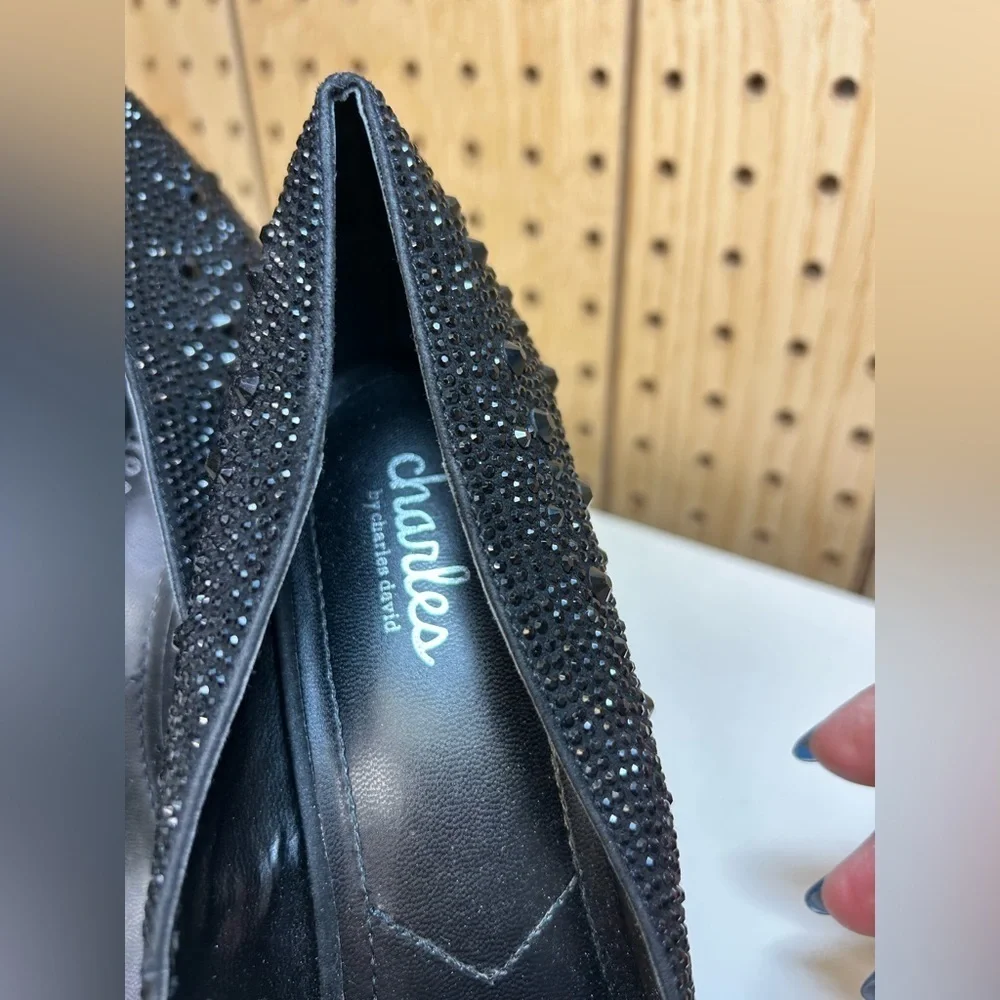 Charles By Charles David Black Embellish Stiletto Pumps